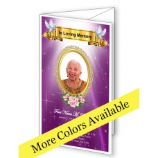 Glorious Doves Trifold Funeral Program Template