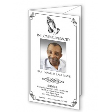 Praying Hands Trifold Funeral Program Template