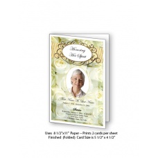 Cherished White Roses Funeral Card Template