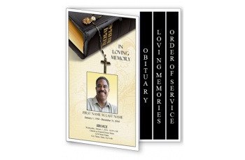 Bible Memories Funeral Program Template - 4 Page Graduated Fold
