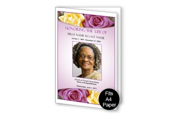 Lovely Purple Rose A4 Template