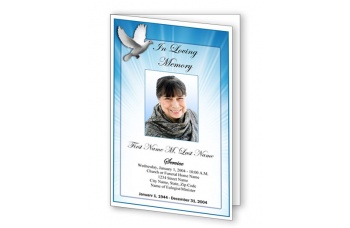 Celestial Dove Funeral Program Template