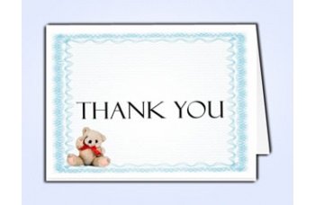 Blue Teddy Bear Thank You Card Template