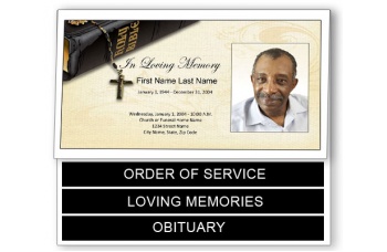 Bible Memories Funeral Program Template - Bottom Graduated Fold