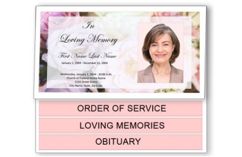 Pastel Memories Funeral Program Template - Bottom Graduated Fold