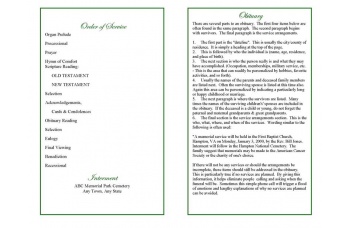 Classic Floral Funeral Program Template