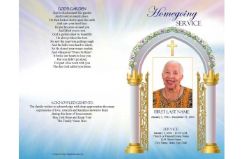 Heavenly Gate Funeral Program Template