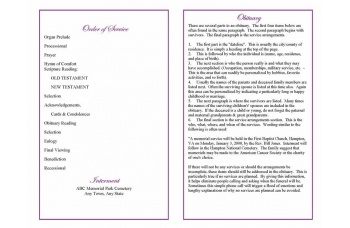 Purple Frame Funeral Program Template