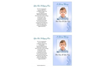 Precious Blue Angel Funeral Card 