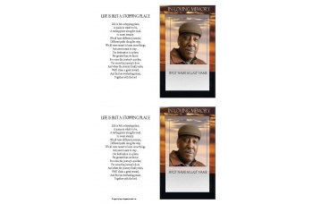 Brown Sunset Funeral Card Template