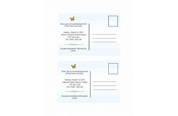 Beautiful Butterfly Funeral Announcement Template