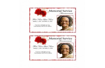 Red Rose  Funeral Announcement Template