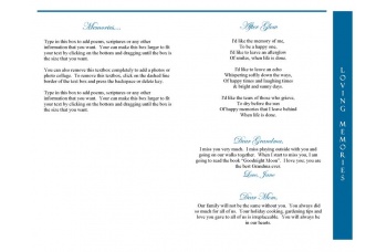 Celestial Dove Funeral Program Template - 4 Page Graduated Fold
