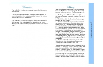 Memorial Roses Funeral Program Template - 4 Page Graduated Fold