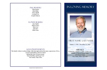 Mountain Memory Funeral Program Template - 4 Page Graduated Fold