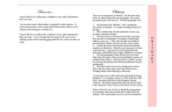 Pastel Memories Funeral Program Template - 4 Page Graduated Fold