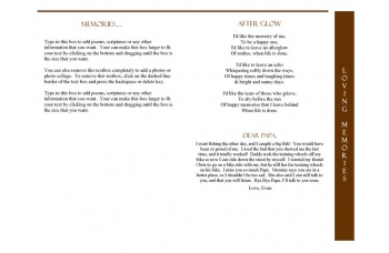 Tan Simplicity Funeral Program Template - 4 Page Graduated Fold