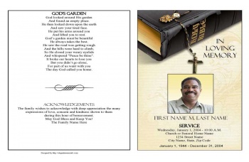 Bible Memories Funeral Program Template - Graduated Fold