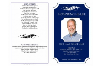 Memorial Plaque Large Funeral Program Template