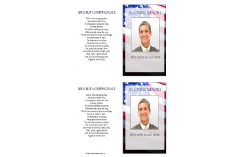 Patriotic (US) Funeral Card Template