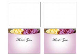 Lovely Purple Rose Thank You Card Template