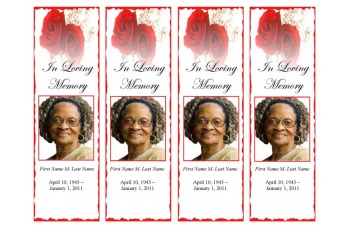 Red Rose Bookmark Template