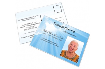 Blue Sky Funeral Announcement Template