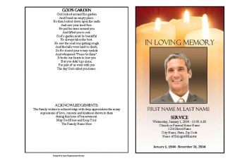 Sacred Candles Funeral Program Template - Graduated Fold
