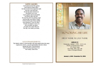 Shine Brightly Funeral Program Template - Graduated Fold