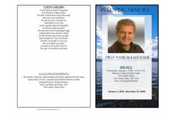Wade in the Water Funeral Program Template - Graduated Fold