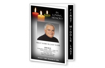 Glowing Memories Funeral Program Template -- Graduated Fold