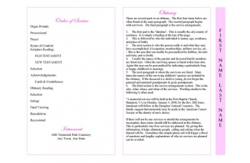Precious Pink Angel Funeral Program Template - Graduated Fold