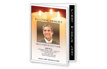 Sacred Candles Funeral Program Template - Graduated Fold