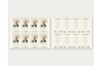 Modern botanical prayer card template print sheet sample