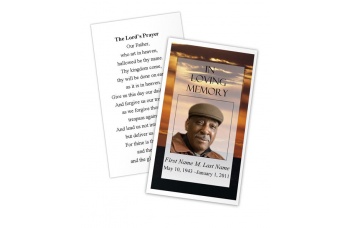 Brown Sunset Memorial Prayer Card Template