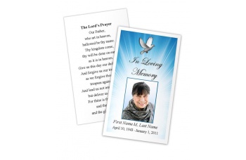 Celestial Dove Memorial Prayer Card Template