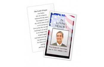 Patriotic US Memorial Prayer Card Template