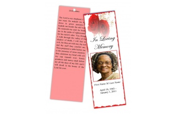 Red Rose Bookmark Template