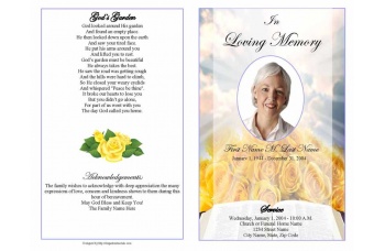 Bible Roses Funeral Program Template