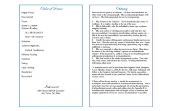 Colorful Spring Day Funeral Program Template