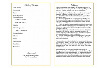 Cherished White Roses Funeral Program Template
