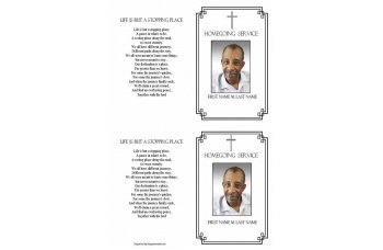 Classic Cross Funeral Card Template