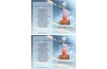 Dove Cross Funeral Card Template