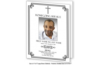 Classic Cross Large Funeral Program Template
