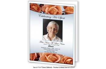 Memorial Roses Large Funeral Program Template