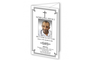 Classic Cross Trifold Funeral Program Template