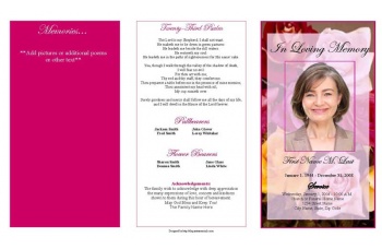 Flowers of Devotion  Trifold Funeral Program Template
