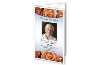 Memorial Roses Trifold Funeral Program Template