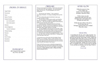Mountain Memory Trifold Funeral Program Template