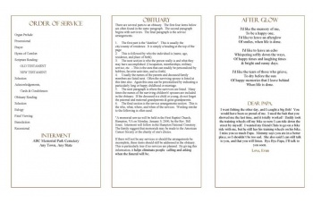 Ray of Sunshine Trifold Funeral Program Template